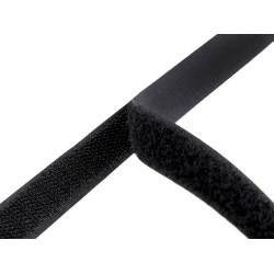 Klettverschluss haken + schlaufen breite 16 mm - Schwarz (25 Meter)