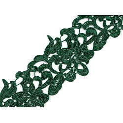 Bestickte spitze breite 70–75 mm - Tannengrün (1 Meter)