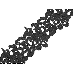 Bestickte spitze breite 70–75 mm - Schwarz (1 Meter)