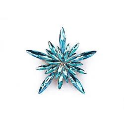 Brosche mit geschliffenen steinchen schneeflocke - Azzuro blau (1 Stück)