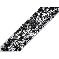 Strassband zum aufbügeln breite 15 mm - Black diamond (1 Meter)