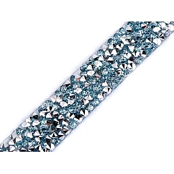 Borte mit steinchen, breite 12 mm, zum aufbügeln - Türkis (9 Meter)