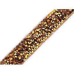 Borte mit steinchen, breite 12 mm, zum aufbügeln - Gold (9 Meter)