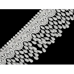 Ätzspitze mit fransen breite 80 mm - Off white (1 Meter)