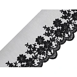 Bestickte spitze auf monofil breite 90 mm - Schwarz (1 Meter)
