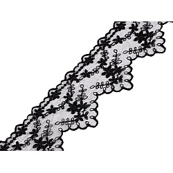 Bestickte spitze auf monofil, breite 65 mm - Schwarz (1 Meter)
