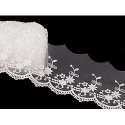 Bestickte spitze auf monofil, breite 70 mm - Off white (1 Meter)