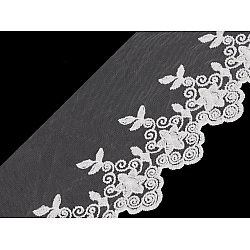 Bestickte spitze/borte auf monofil, breite 90 mm - Off white (1 Meter)