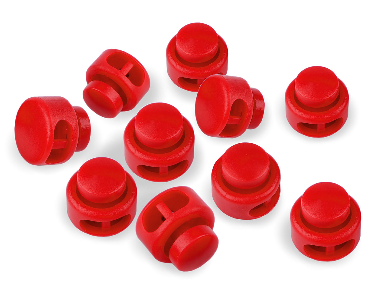 Kordelstopper mit zwei löchern 13 x 15 mm rund - Schwarz (10 Stücke)