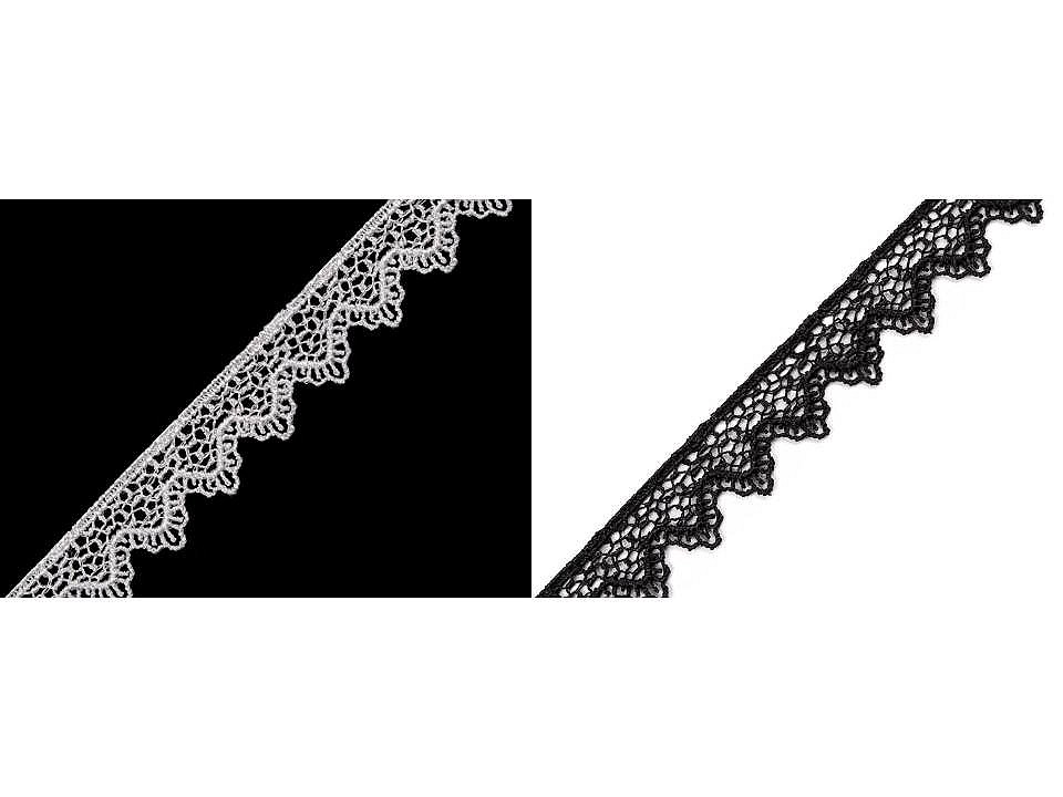 Ätzspitze breite 17mm - Schneeweiß (1 Meter)