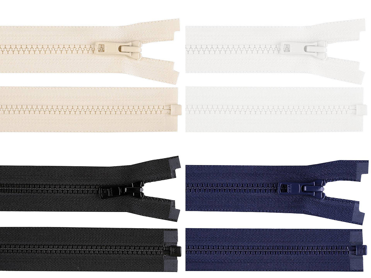 Knochenreißverschluss ykk nr. 5, länge 60 cm, für jacken - Weiß (1 Stück)