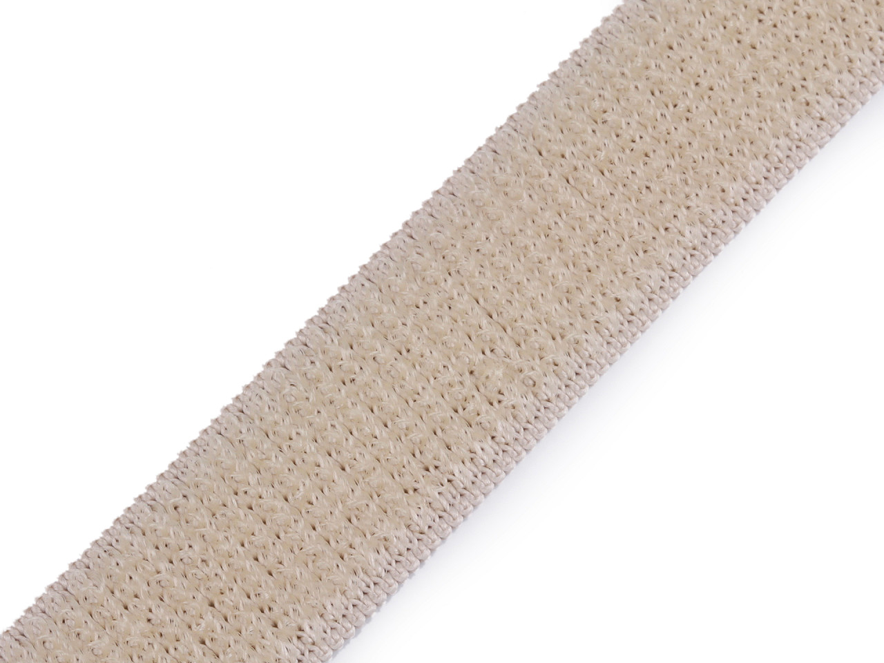 Klettband breite 20 mm elastisch plüsch - Hellbeige (1 Meter)