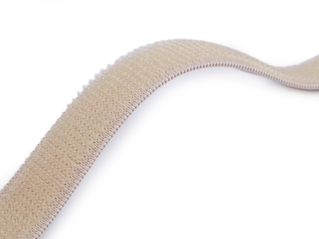 Klettband breite 20 mm elastisch plüsch - Hellbeige (1 Meter)