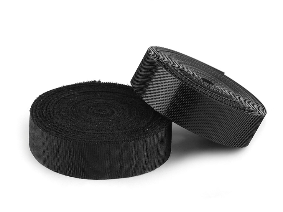 Klettband extrudierte haken und filzband breite 20 mm - Schwarz (5 Meter)