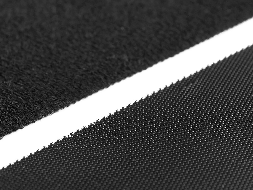 Flacher klettverschluss haken + plüsch, breite 50 mm, fein - Weiß (1 Meter)