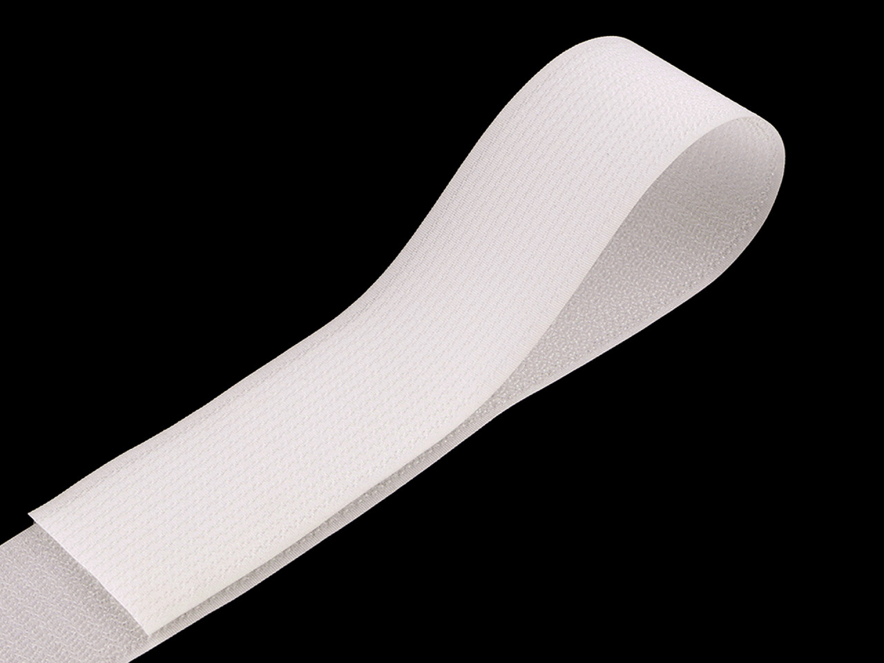 Klettverschluss mit haken und schlaufen auf derselben seite, breite 50 mm - Weiß (1 Meter)